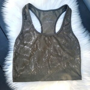 2/$20 Evolution and Creation Metallic Snakeskin Print Crop Top M